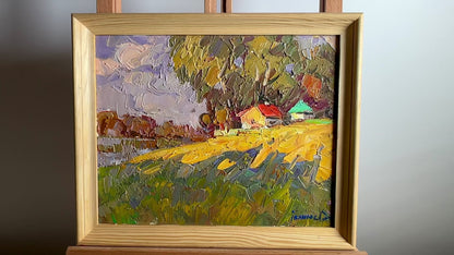 Oil painting Field on the outskirts of the village Alex Ivanyuk