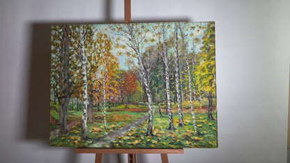 Oil painting Journey through the autumn forest Shapoval Ivan Leontyevich