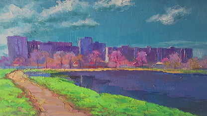 Oil painting Over the river Boris Serdyuk