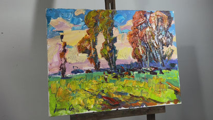 Oil painting road near the village Ivanyuk Alex