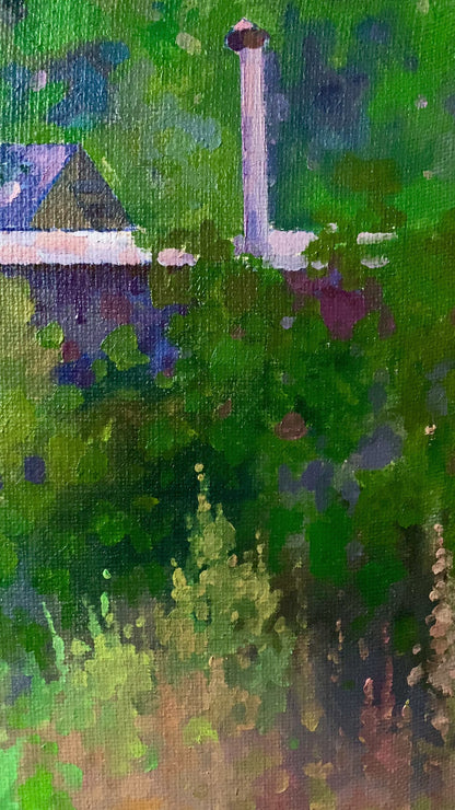 Oil painting Summer garden Peter Dobrev