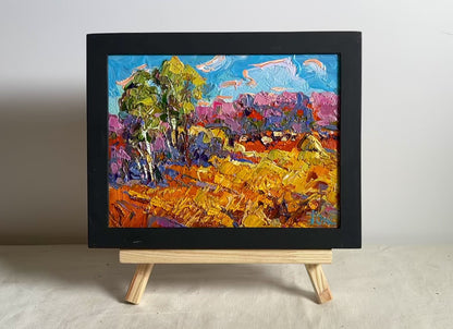 Oil painting Golden autumn field Oksana Ivanyuk