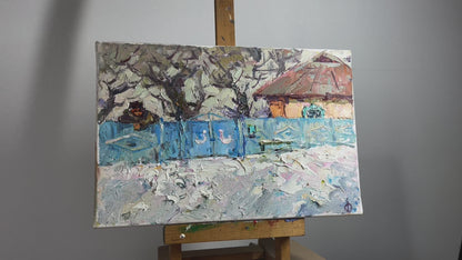 Oil painting The owner and his house Alex Ivanyuk