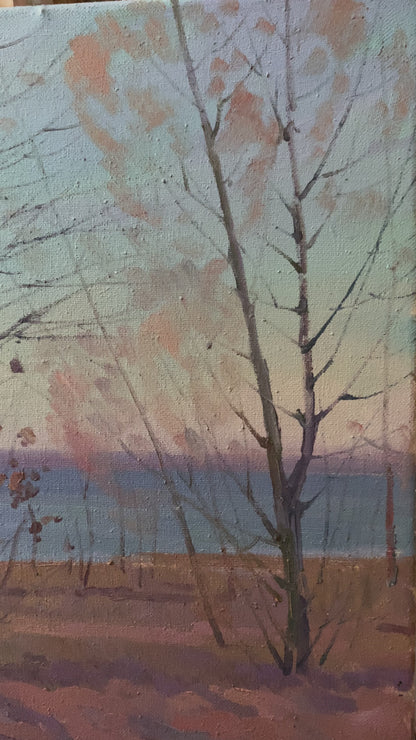 Oil painting Autumn thoughts about beauty Peter Dobrev