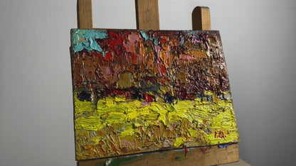 Oil painting Autumn crimson Oksana Ivanyuk