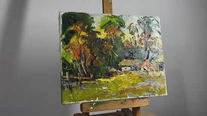 Oil painting Sun behind the forest Alex Ivanyuk