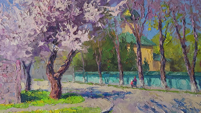 Oil painting Apricot blossom Boris Serdyuk