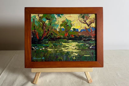 Oil painting Evening over the pond Ivanyuk Alex