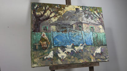 Oil painting Near the gate Ivanyuk Alex