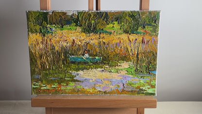 Oil painting Among the reeds Oksana Ivanyuk