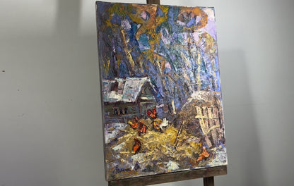 Oil painting In the backyard Ivanyuk Alex