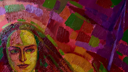 Abstract oil painting Portrait of a girl Peter Dobrev