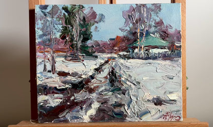 Oil painting Freezing day Alexander Cherednichenko