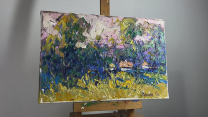 Oil painting A house on the edge of the village Alex Ivanyuk