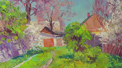 Oil painting Flowering garden Boris Serdyuk