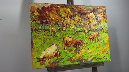 Oil painting In the pasture Ivanyuk Alex
