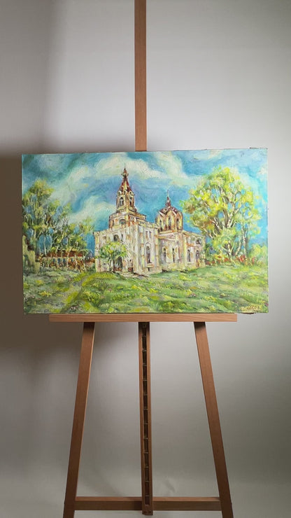 Oil painting Church in Ryabushki Shapoval Ivan Leontyevich