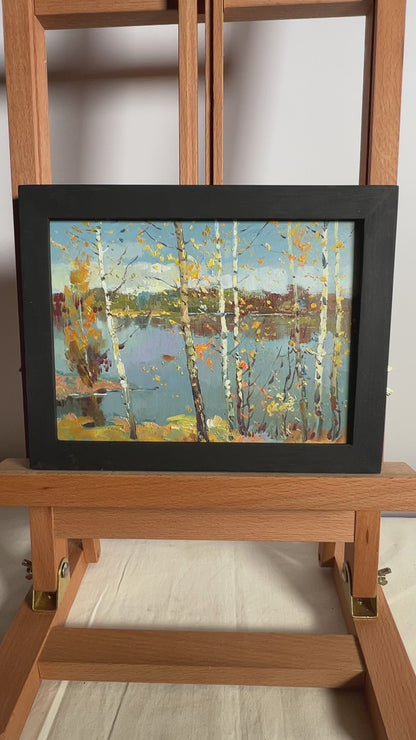OIl painting View through the birches Yuriy Suprunchuk