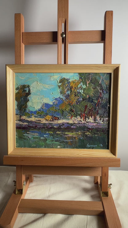 Oil painting Forest Shoreline Alex Ivanyuk