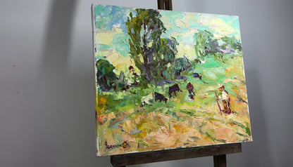 Oil painting Morning outside the village Alex Ivanyuk