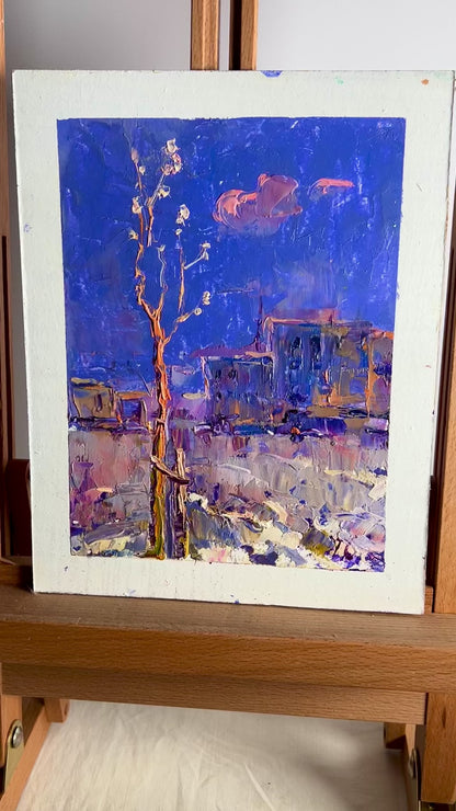 Oil painting Spring in the City Ivanyuk Alex