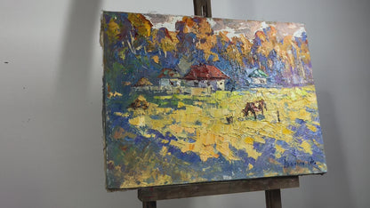 Oil painting Morning in the village Ivanyuk Alex