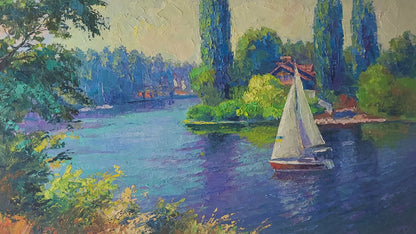 Oil painting Sailboat Boris Serdyuk