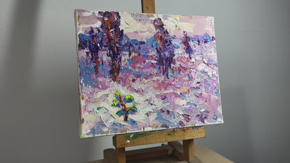 Oil painting Covered with snow in the evening Alex Ivanyuk