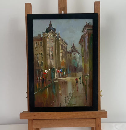 Oil painting A quiet corner of the old town Yuriy Suprunchuk