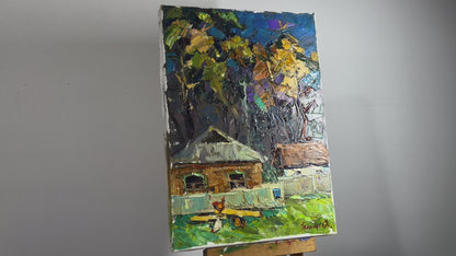 Oil painting Autumn on the street Ivanyuk  Alex