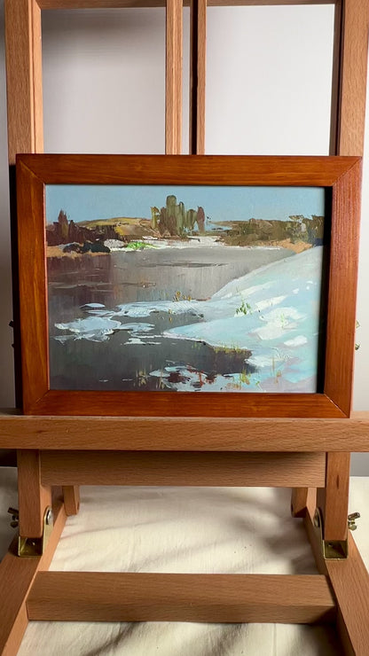 OIl painting Thawed river Yuriy Suprunchuk