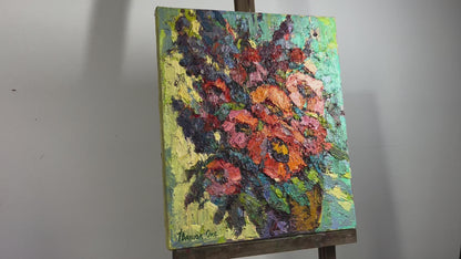 Oil painting Basket of morning poppies Oksana Ivanyuk
