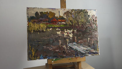 Oil painting Near the lake Ivanyuk Oksana