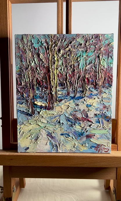Oil painting Forest covered with snow Alexander Cherednichenko