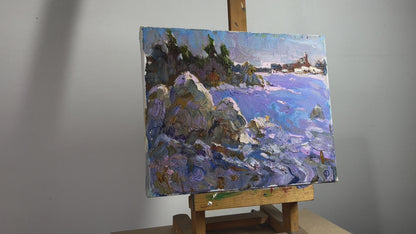Oil painting Winter evening Oksana Ivanyuk