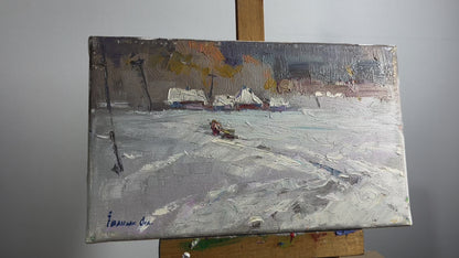 Oil painting It snowed Ivanyuk Oksana