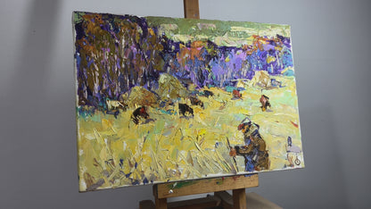 Oil painting Autumn stubble Alex Ivanyuk