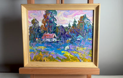 Oil painting A house from the edge Alex Ivanyuk