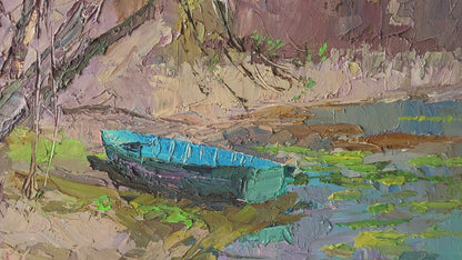 Oil painting Blue boat Serdyuk Boris Petrovich