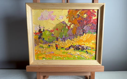 Oil painting Golden fallen autumn leaves Alex Ivanyuk