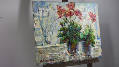 Oil painting Spring is outside the window Ivanyuk Oksana