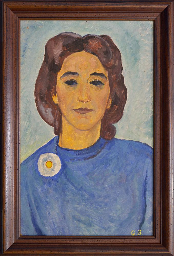 Oil painting Female portrait Zalyvakha Opanas of woman with brown hair