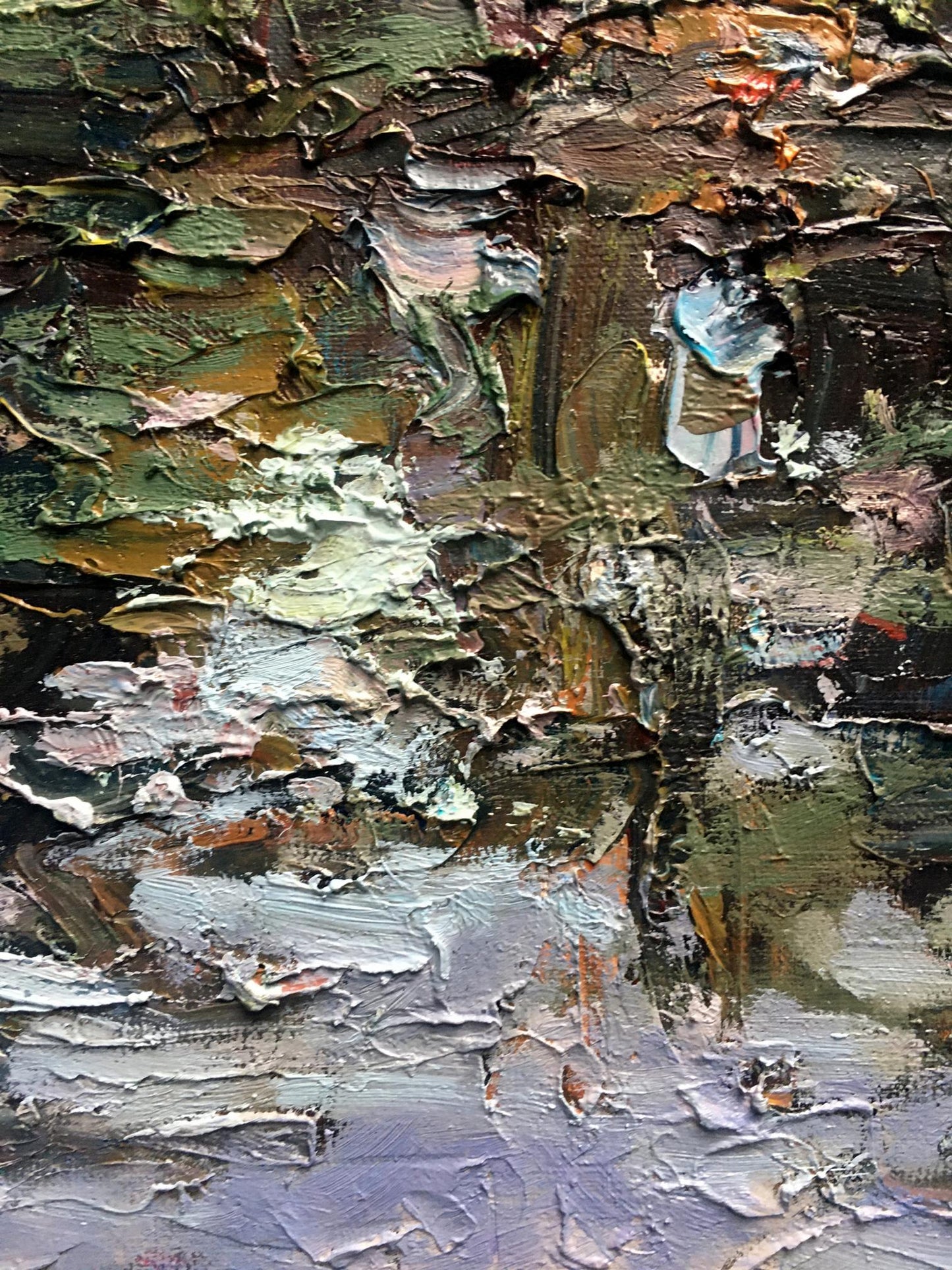 Oil painting lake Nature Landscape 