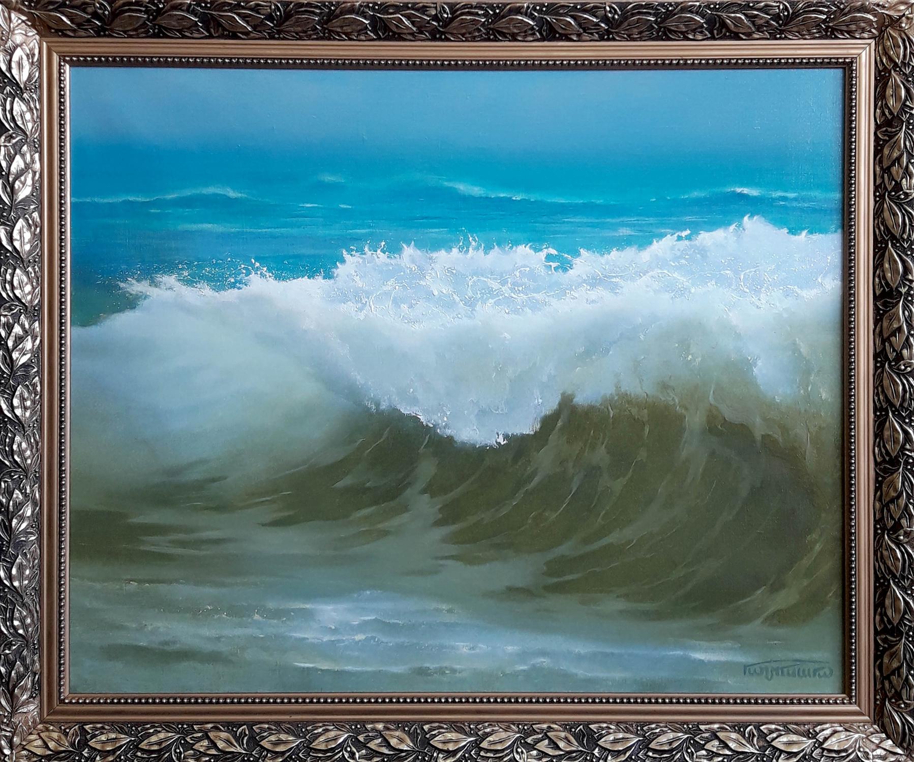 Oil painting The magic of the waves by Korkishko Vasily in ornate frame
