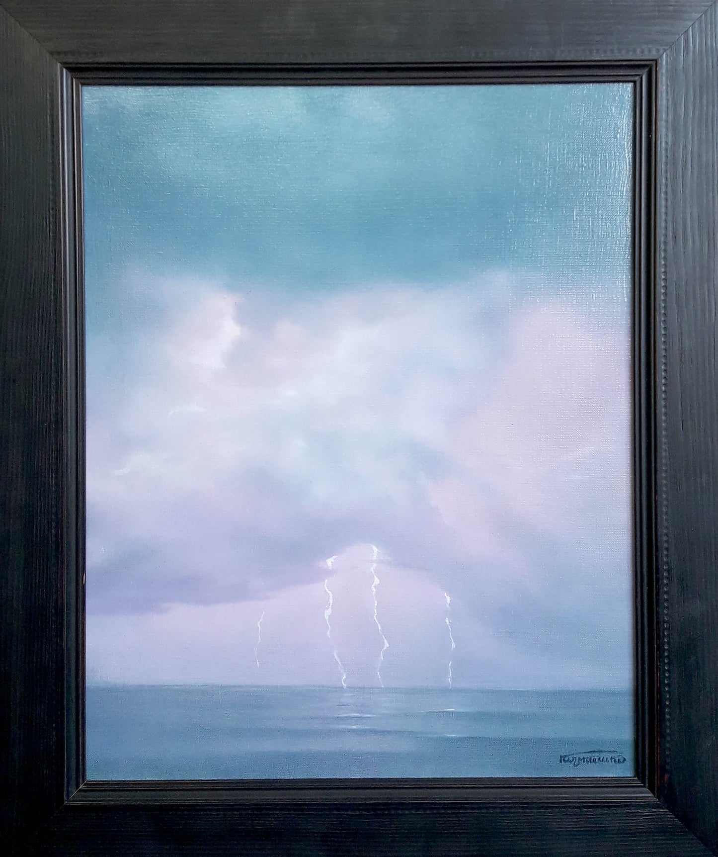 Framed oil painting Storm by Korkishko Vasily: dramatic ocean storm