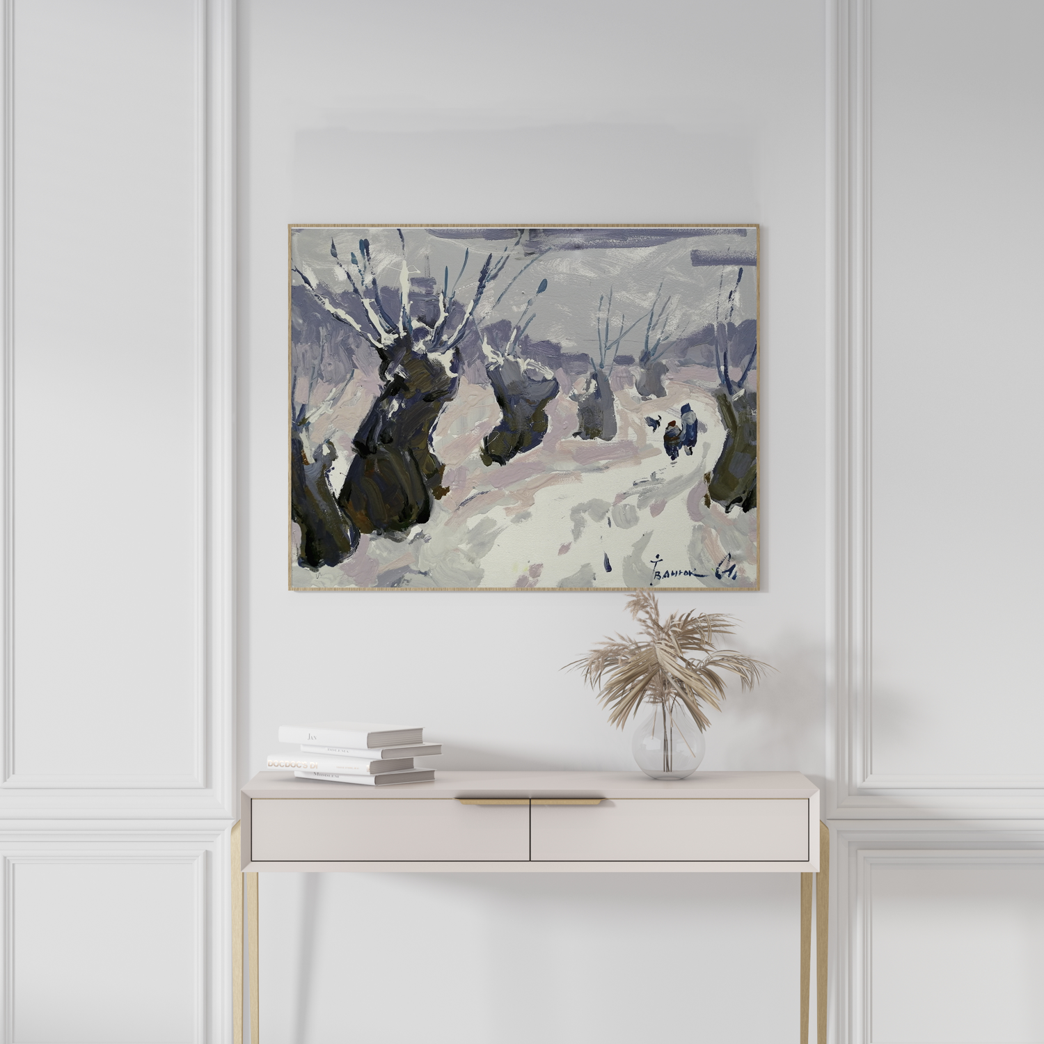 Oil painting Snow day