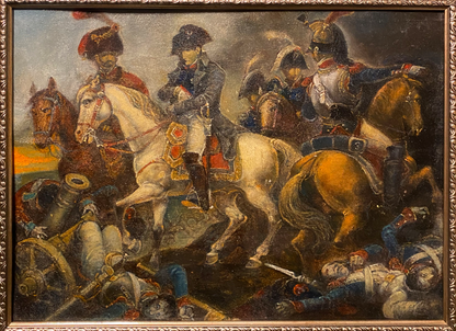Oil painting by Peter 1 Litvinov Oleg Arkad’yevich of dynamic battle on horseback
