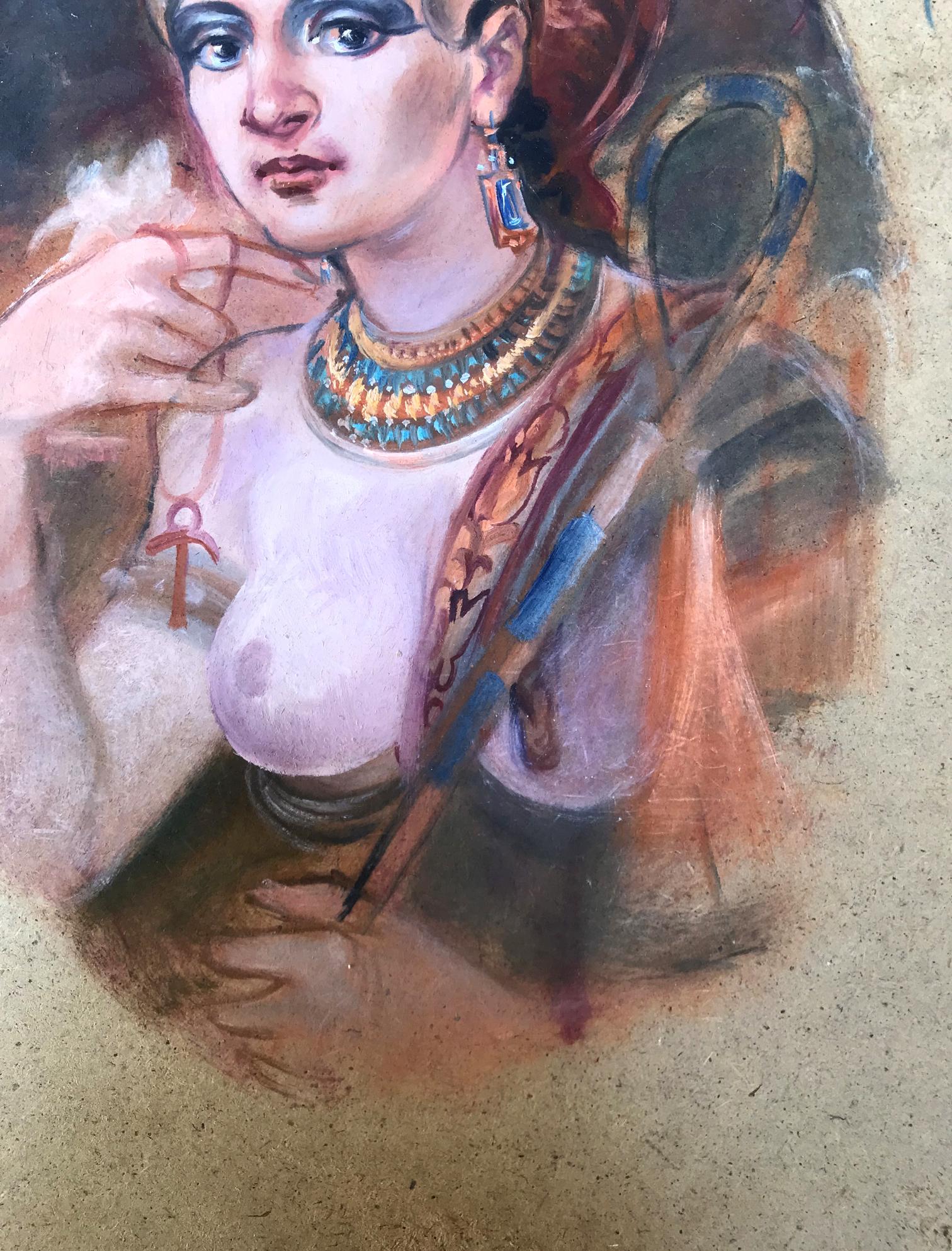 Oil painting of Egyptian woman portrait by Alexander Arkadievich Litvinov