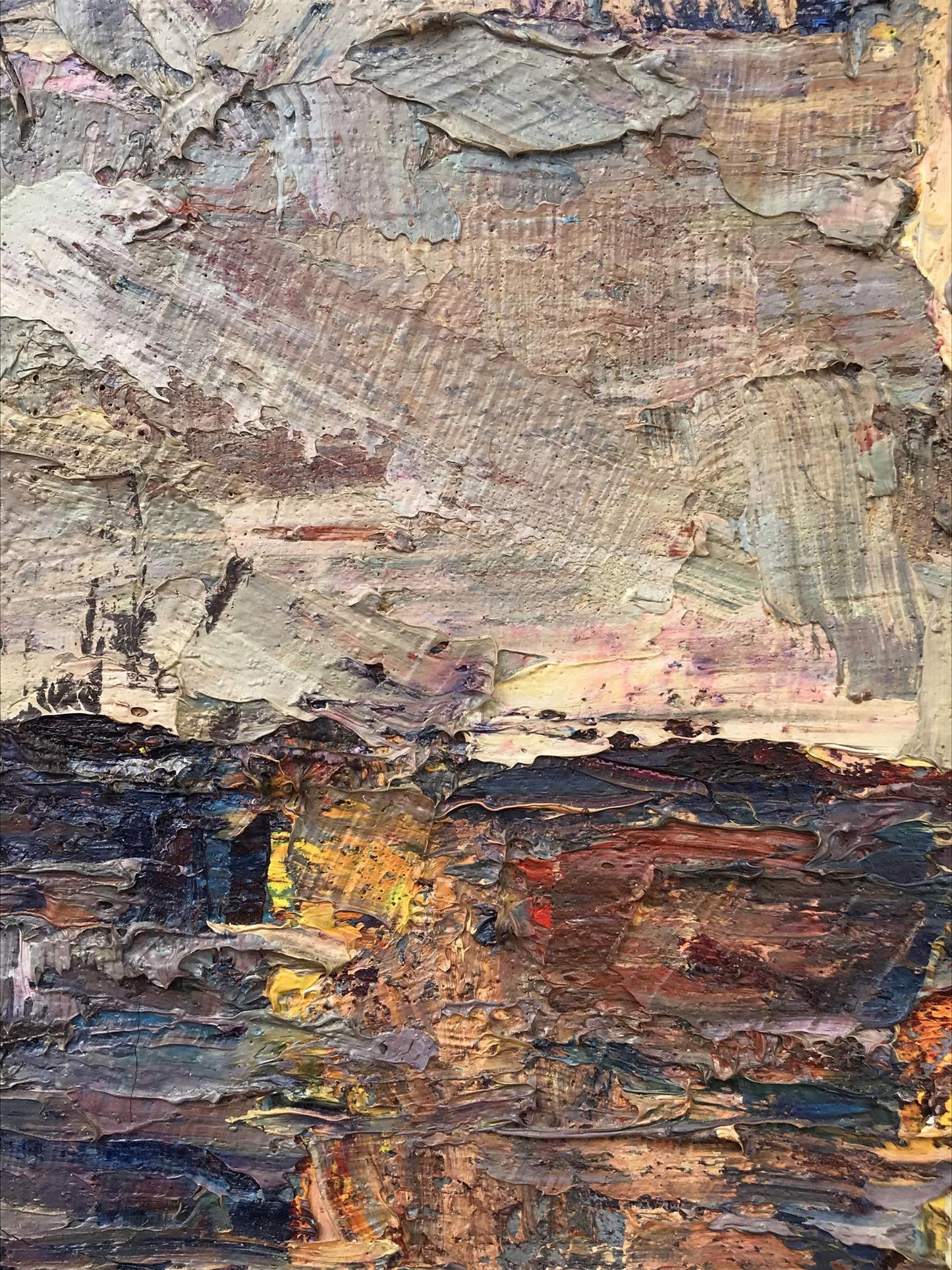 Oil painting August morning by Mazur Vladimir in earthy impasto tones