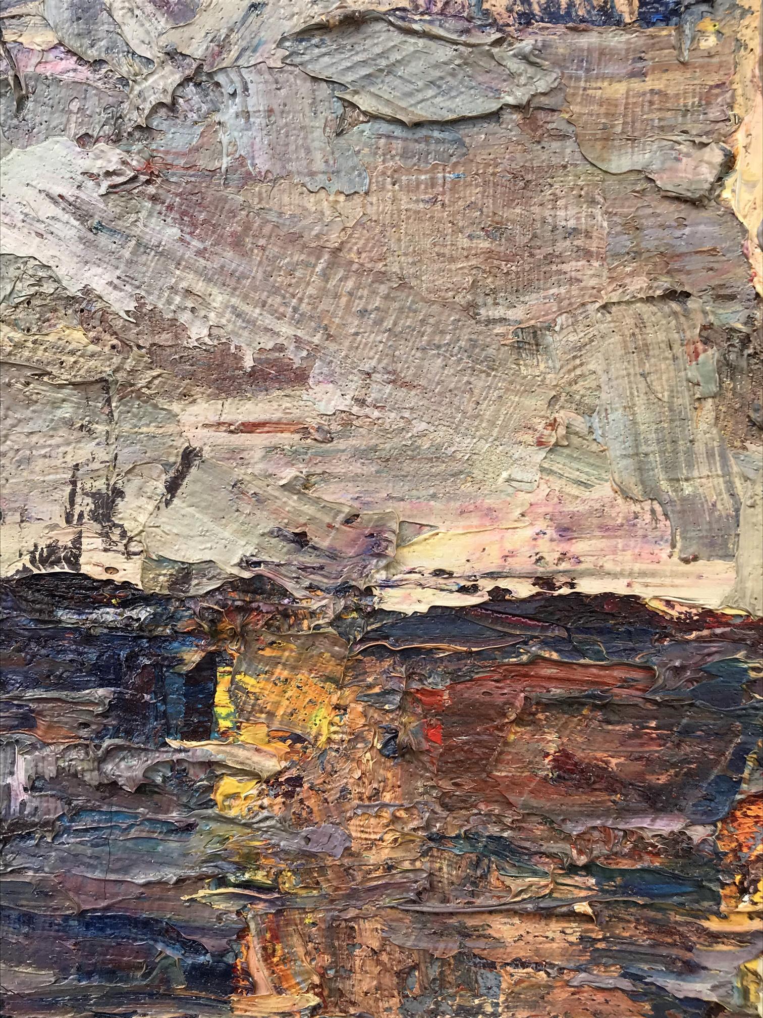 Oil painting August morning by Mazur Vladimir in earthy impasto tones